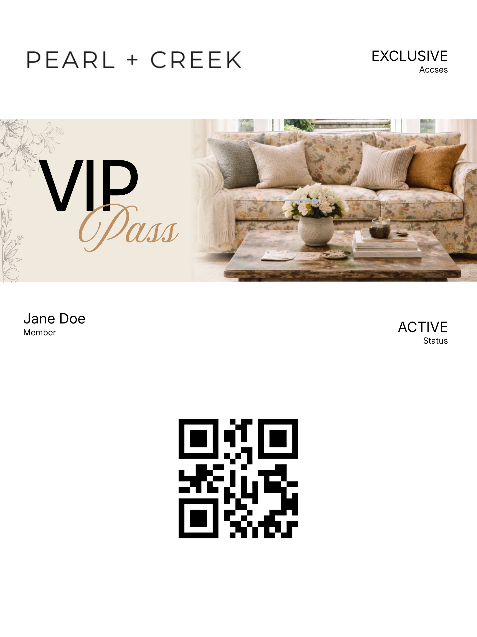 Pearl + Creek VIP pass