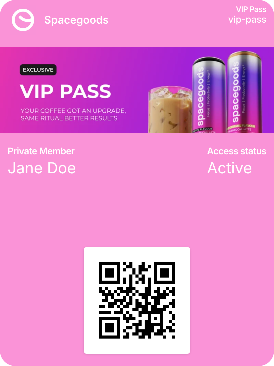 Spacegoods VIP pass